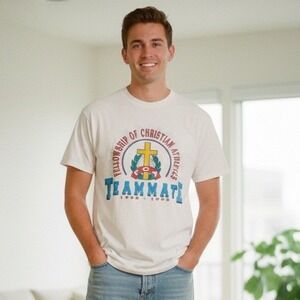 Fellowship Christian Athletes FCA Teammate 1992-1993 White T‎ Shirt - Size L